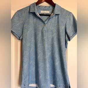 ⛳️ Pebble Beach Women’s Light Blue & White Geometric Polo
